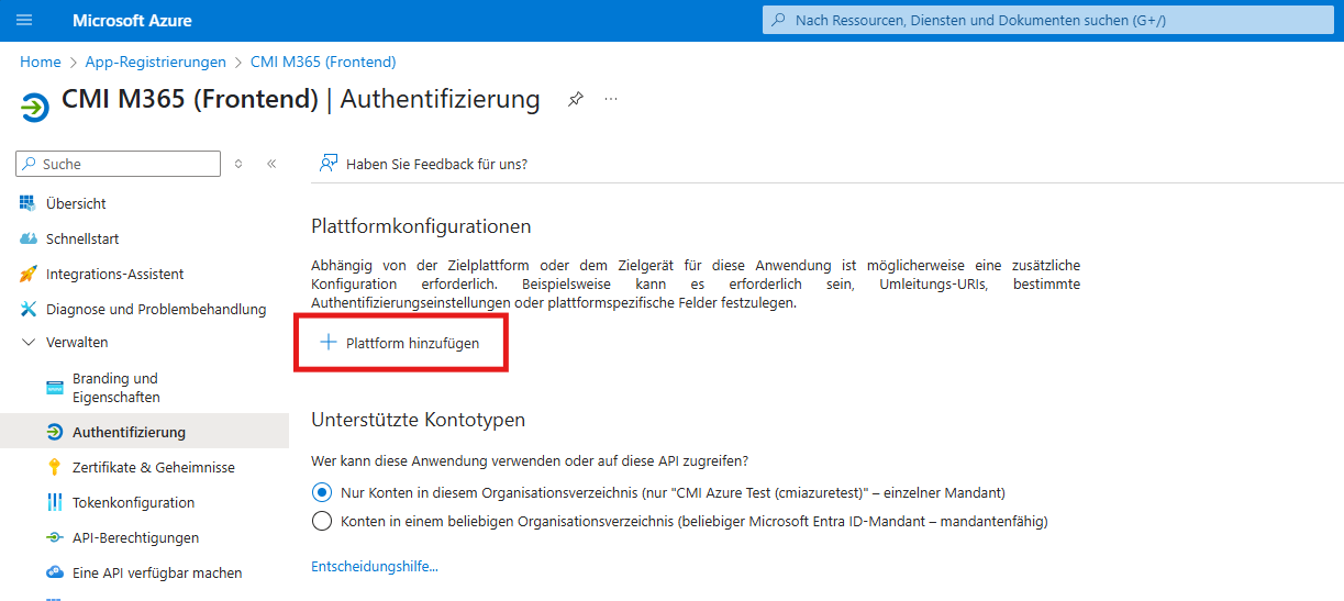 Plattformkonfiguration