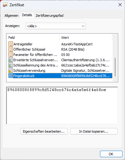 Zertifikat installieren