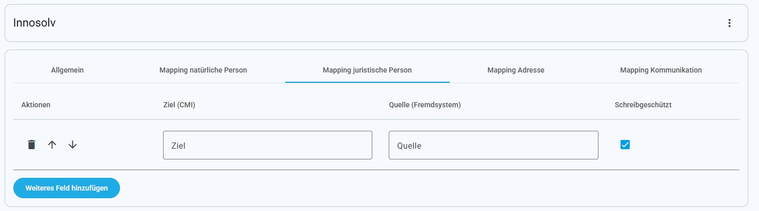 Mapping juristische Person